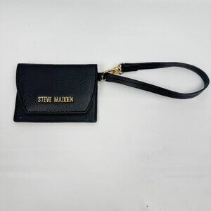 Steve Madden Wristlet Black Wallet ID, Credit Card Holder, Mirror Satchel